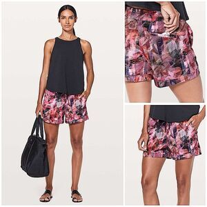 Lululemon Spring Break Away Short *4-way Stretch 3" Sun Dazed Multi Pink Sz 10